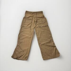 Forever 21 Women’s Parachute Cargo Pants Tan Slim Fit Zip Front Size M New